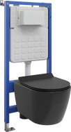 Mexen Carmen WC Concealed Set Pneumatic Frame Tex Air Slim with WC Bowl and Soft-Close Seat, Black Matte - 610030880185A