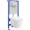 Mexen Carmen WC Concealed Set Pneumatic Frame Tex Air Slim with WC Bowl and Soft-Close Seat, White - 610030880200A