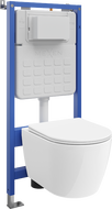 Mexen Carmen WC Concealed Set Tex Slim Frame with Tornado Toilet Bowl and Soft-Close Seat, White - 610030880300T