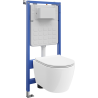 Mexen Carmen WC Concealed Set Tex Slim Frame with Tornado Toilet Bowl and Soft-Close Seat, White - 610030880500T