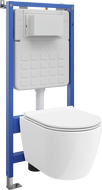 Mexen Carmen WC Concealed Set Tex Slim Frame with Tornado Toilet Bowl and Soft-Close Seat, White - 610030880500T