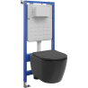Mexen Carmen concealed WC set with Tex Air Slim pneumatic frame, Tornado WC bowl and soft-close seat, black matte