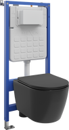 Mexen Carmen concealed WC set with Tex Air Slim pneumatic frame, Tornado WC bowl and soft-close seat, black matte