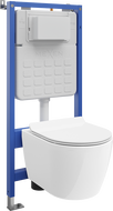 Mexen Carmen WC Concealed Set Tex Slim Frame with Toilet Bowl and Soft-Close Seat, White - 610030884000