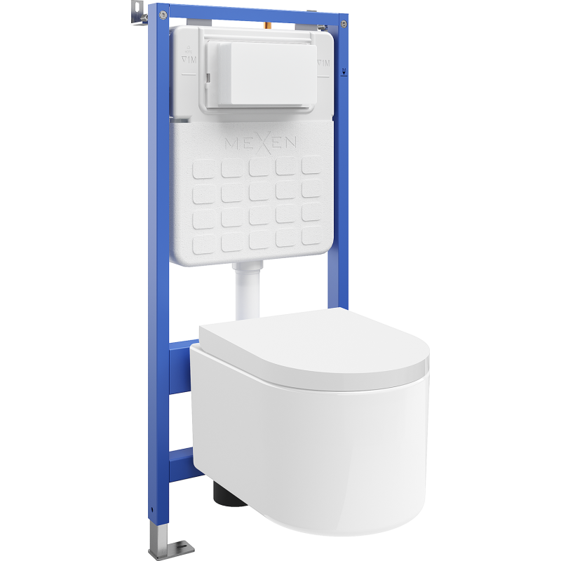 Mexen Sofia WC Concealed Set Pneumatic Frame Tex Air Slim with Tornado WC Bowl and Soft-Close Seat, White - 610030540200TA