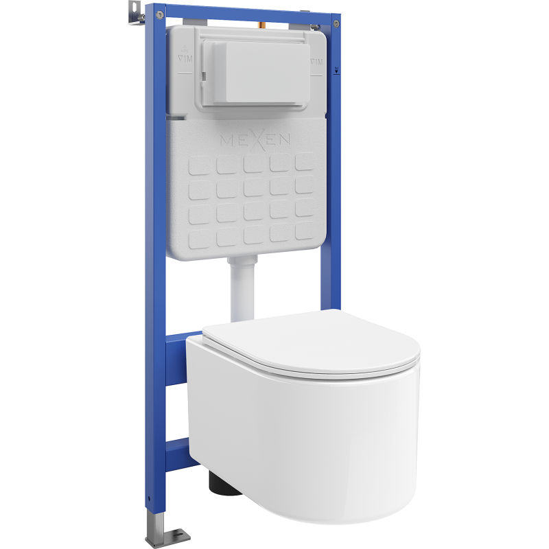 Mexen Sofia concealed WC set Tex Slim frame with WC Tornado bowl and soft-close seat, white - 610030540300T