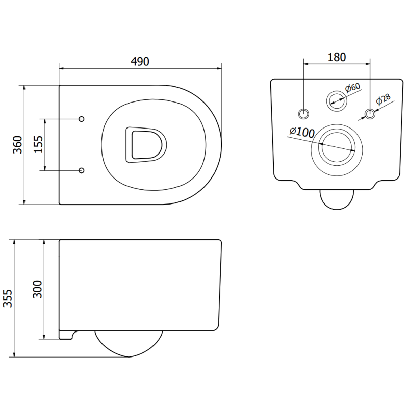 Mexen Sofia concealed WC set Tex Slim frame with WC Tornado bowl and soft-close seat, white - 610030540300T