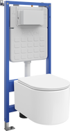Mexen Sofia WC Concealed Set with Tex Air Slim Pneumatic Frame, Tornado WC Bowl, and Soft-Close Seat, White - 610030540300TA