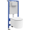 Mexen Sofia WC Concealed Cistern Kit Tex Slim Frame with Tornado Toilet Bowl and Soft Close Seat, White - 610030540500T