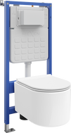 Mexen Sofia WC Concealed Cistern Kit Tex Slim Frame with Tornado Toilet Bowl and Soft Close Seat, White - 610030540500T