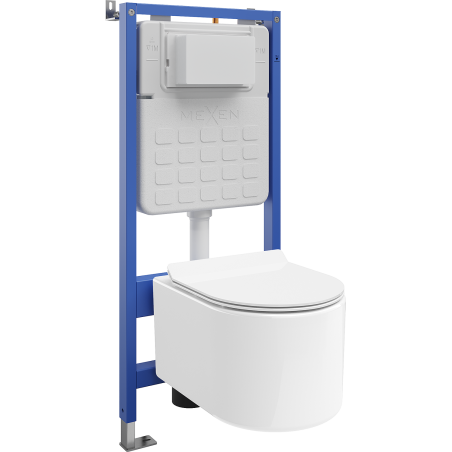 Mexen Sofia WC Concealed Set Tex Slim with Tornado Toilet Bowl and Soft-Close Seat, White - 610030544000T
