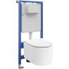 Mexen Sofia WC Concealed Frame Set Tex Slim with Toilet Bowl and Soft-Close Seat, White - 610030544000