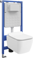 Mexen Stella WC Concealed Set Tex Air Slim Pneumatic Frame with Toilet Bowl and Soft-Close Seat, White - 610030680800A