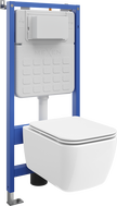 Mexen Stella concealed WC set with Tex Air Slim pneumatic frame, WC bowl and soft-closing seat, white - 610030680900A
