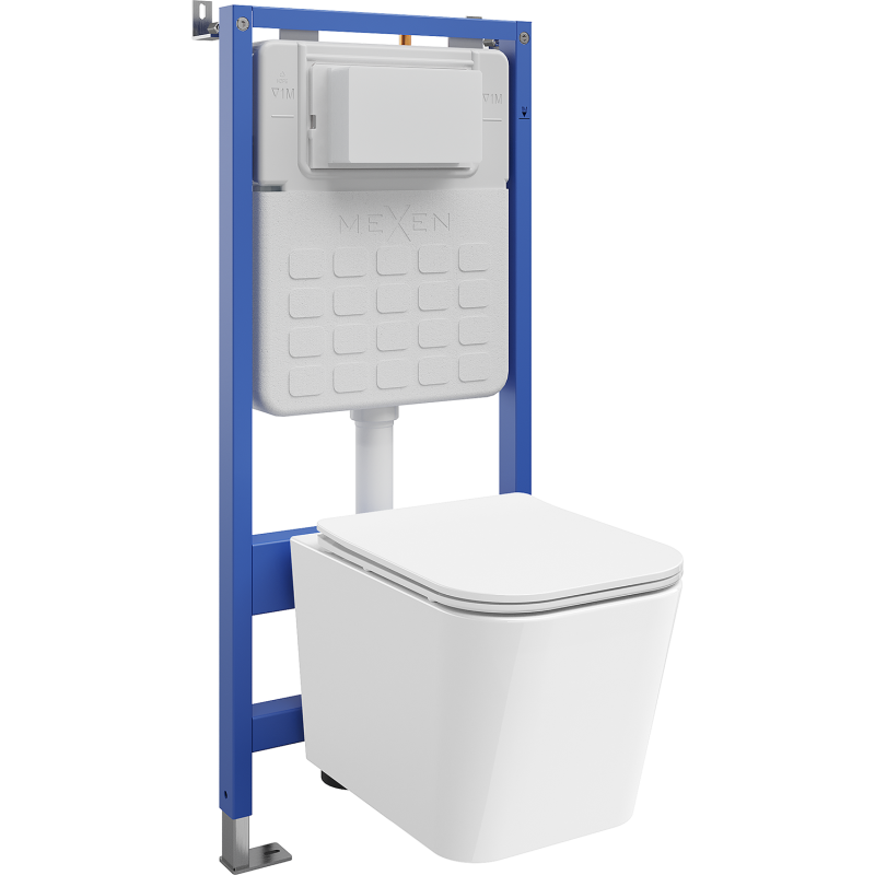 Mexen Teo WC concealed set Tex Air Slim pneumatic frame with WC bowl and soft-closing seat, white - 610030850600A
