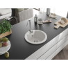 Mexen Diego 1-bowl granite sink with Telma kitchen faucet, white - 6512-20-670200-00