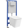 Mexen Teo concealed WC set pneumatic frame Tex Air Slim with WC bowl and soft-close seat, white - 610030850700A