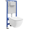 Mexen Timo concealed WC set Tex Air Slim pneumatic frame with Tornado WC bowl and soft-close seat, white - 610030650200TA