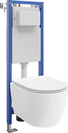 Mexen Carmen WC Concealed Set Narrow Frame, Corner Tex W with WC Bowl Tornado and Soft-Close Seat, White - 610530880500T