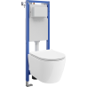 Mexen Carmen WC Concealed Cistern Set, Narrow, Corner Tex W with WC Bowl and Soft-Close Seat, White - 610530880500