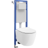 Mexen Carmen WC in-wall installation set, narrow frame, corner Tex W with WC bowl Tornado and soft-close seat, white