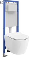 Mexen Carmen WC Concealed System, Narrow Corner Frame Tex W with Toilet Bowl and Soft-Close Seat, White - 610530884000