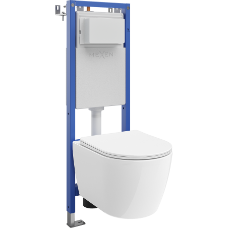 Mexen Carmen WC in-wall set narrow frame, corner Tex W with toilet bowl and soft-close seat, white - 610530880300