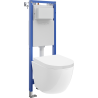 Mexen Lena concealed WC set narrow frame, corner Tex W with WC Tornado bowl and soft-closing seat, white - 610530220200T
