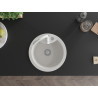 Mexen Diego 1-bowl granite sink with Telma kitchen faucet, white - 6512-20-670200-20