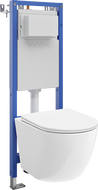Mexen Lena WC Concealed Set, Narrow Frame, Corner Tex W with WC Bowl Tornado and Soft-Close Seat, White - 610530220300T
