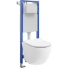 Mexen Lena concealed WC set narrow frame, corner Tex W with Tornado toilet bowl and soft-close seat, white - 610530224000T