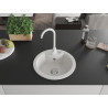 Mexen Diego 1-bowl granite sink with Telma kitchen faucet, white - 6512-20-670200-20