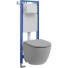 Mexen Lena WC Concealed Set Narrow, Corner Tex W with WC Bowl and Soft-Close Seat, Light Gray Matte - 610530224061