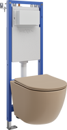 Mexen Lena concealed WC set narrow frame, corner Tex W with WC bowl and soft-close seat, cappuccino matte - 610530224064