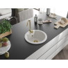 Mexen Diego 1-bowl granite sink with Telma kitchen faucet, white - 6512-20-670200-50