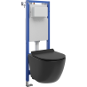 Mexen Lena concealed WC frame set narrow, corner Tex W with WC bowl and soft-closing seat, black matte - 610530220185