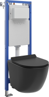 Mexen Lena concealed toilet system narrow frame, corner Tex W with WC bowl Tornado and soft-close seat, black matte