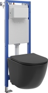 Mexen Lena WC Concealed Set Narrow Frame, Corner Tex W with Toilet Bowl and Soft-Close Seat, Matte Black - 610530221085