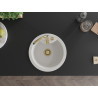 Mexen Diego 1-bowl granite sink with Telma kitchen faucet, white - 6512-20-670200-50