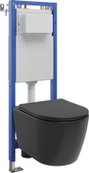 Mexen Carmen concealed WC set, narrow corner frame Tex W with WC bowl and soft-close seat, matte black - 610530881085