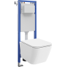 Mexen Madox WC Concealed Frame Set, Narrow Corner Tex W with WC Bowl and Soft-Close Seat, White - 610530154000