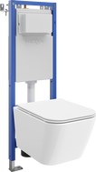 Mexen Madox WC Concealed Frame Set, Narrow Corner Tex W with WC Bowl and Soft-Close Seat, White - 610530154000