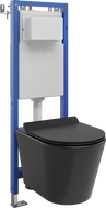Mexen Rico WC Concealed Frame Set Narrow, Corner Tex W with WC Tornado Bowl and Soft-Close Seat, Black Matte - 610530720185T
