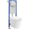Mexen Rico WC concealed frame narrow, corner Tex W with toilet bowl and soft-close seat, white - 610530720200