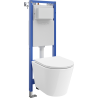 Mexen Rico concealed WC narrow corner frame set Tex W with Tornado toilet bowl and soft-closing seat, white - 610530720300T