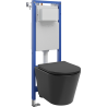 Mexen Rico concealed WC set, narrow corner framework Tex W with Tornado WC bowl and soft-close seat, black matte - 610530721085T