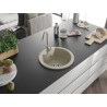 Mexen Diego 1-bowl granite sink with Telma kitchen faucet, beige - 6512-69-670200-69