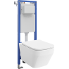Mexen Riva under-wall WC set Tex W narrow, corner frame with Tornado WC bowl and soft-close seat, white - 610530630200T