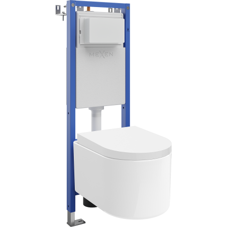 Mexen Sofia WC concealed set narrow frame, corner Tex W with toilet bowl and soft-close seat, white - 610530540200