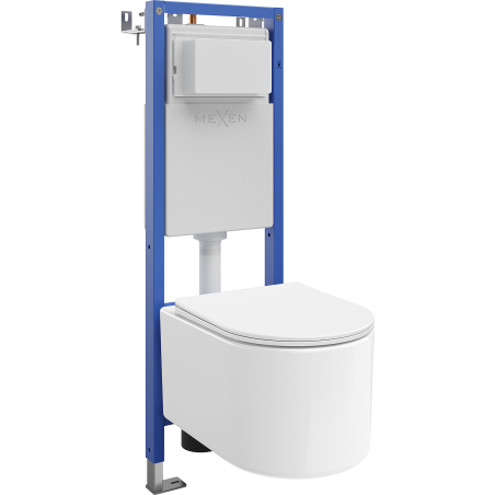 Mexen Sofia concealed WC set, narrow corner frame Tex W with Tornado WC bowl and soft-closing seat, white - 610530540300T